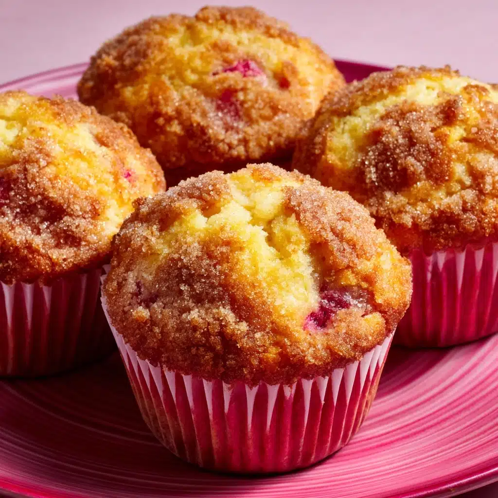 Rhubarb Muffins with Cinnamon Sugar Topping Recipe - Recipe Image