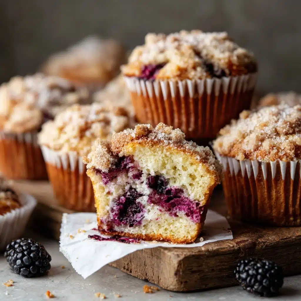 Blackberry Muffins with Oatmeal Streusel Recipe - Recipe Image