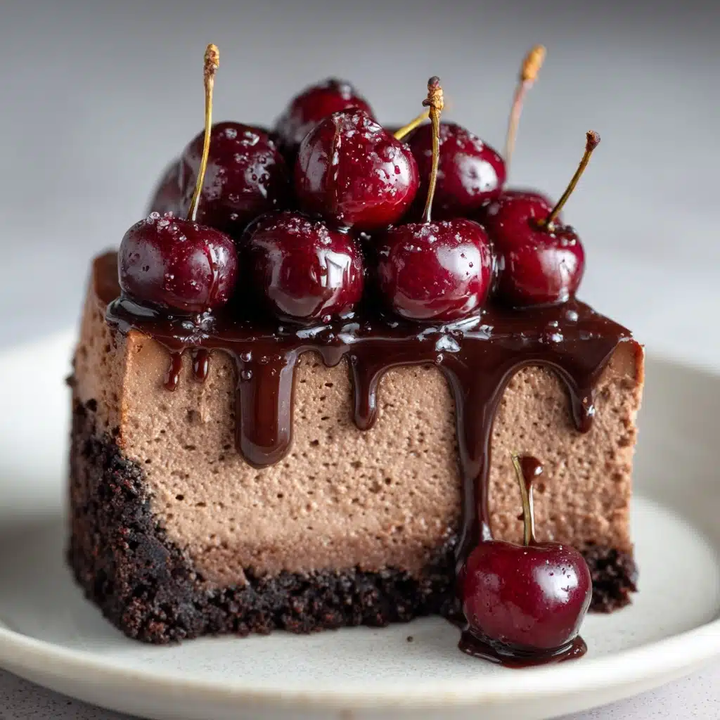 No-Bake Cherry Chocolate Cheesecake Recipe - Recipe Image