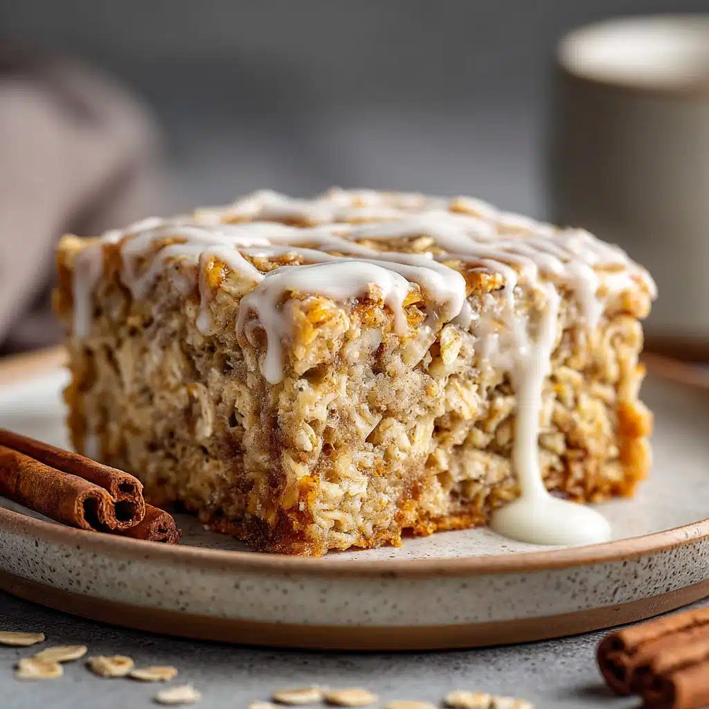 Healthy Sticky Cinnamon Roll Baked Oatmeal Recipe - Recipe Image