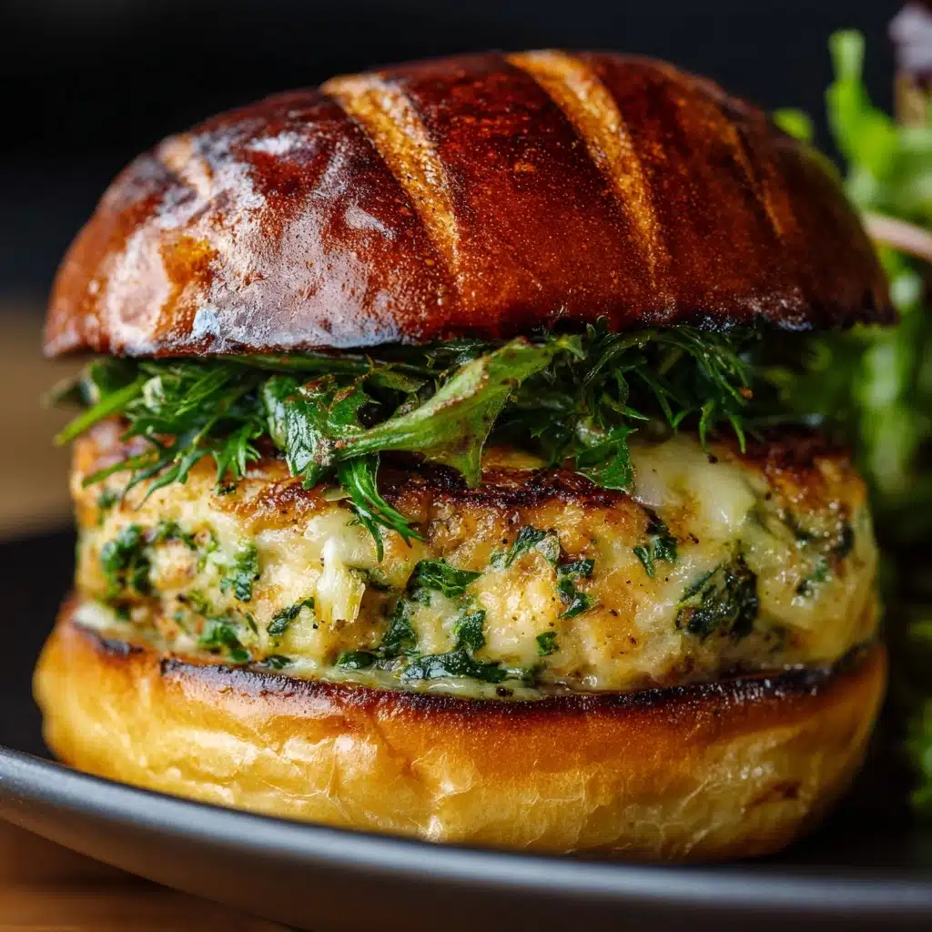White Cheddar and Spinach Chicken Burgers Recipe - Recipe Image