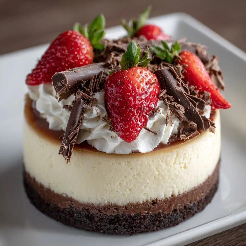 Vanilla Cheesecake with Chocolate Crust Recipe - Recipe Image