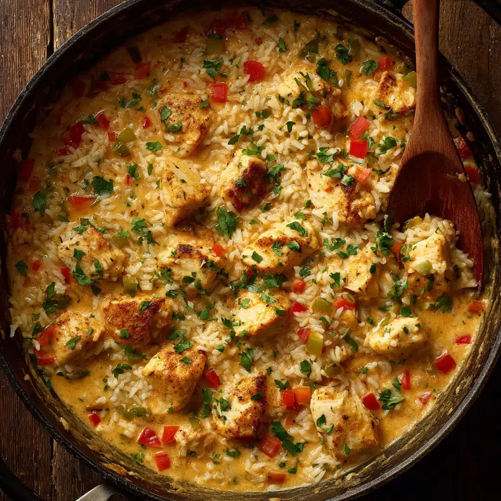 Easy One Pot Queso Chicken and Rice Recipe - Recipe Image