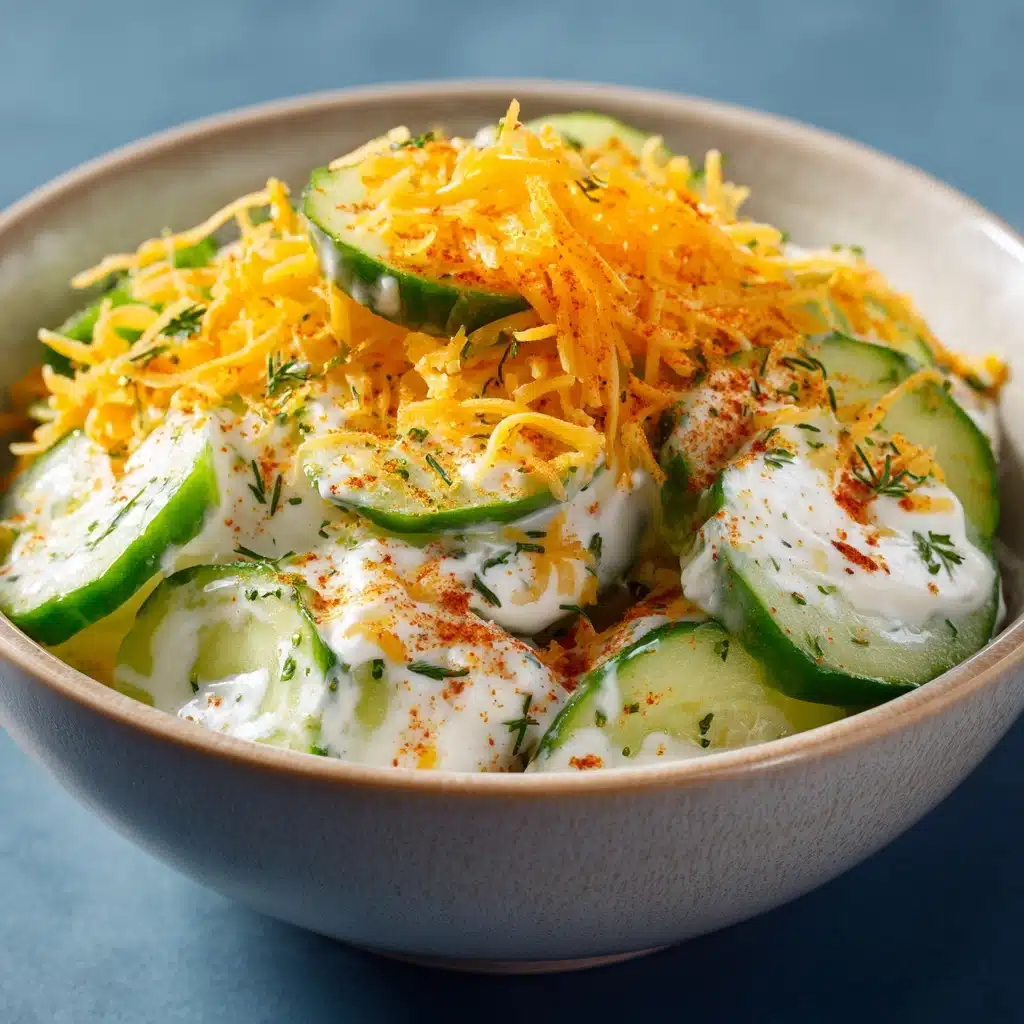 Cucumber Snack with Cheese and Savory Toppings Recipe - Recipe Image