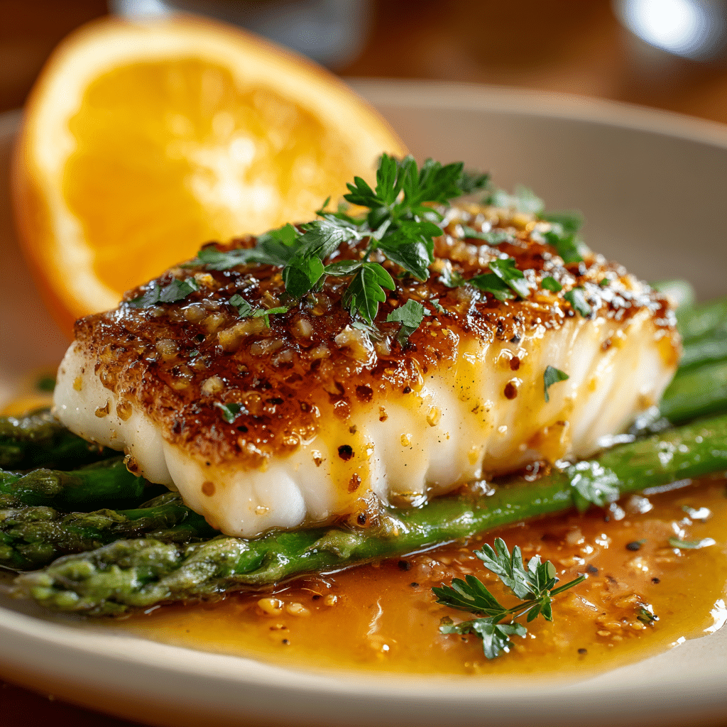 Baked Cod with Orange Beurre Blanc Recipe - Recipe Image