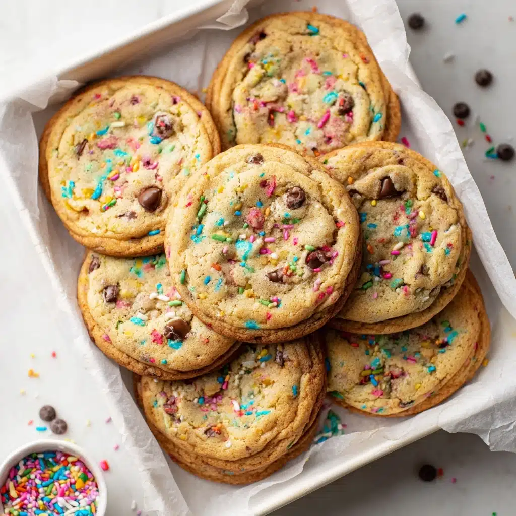 Cake Batter Chocolate Chip Cookies Recipe - Recipe Image