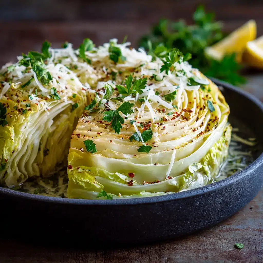 Slow Cooker Garlic Parmesan Whole Cabbage with Lemon Butter Recipe - Recipe Image
