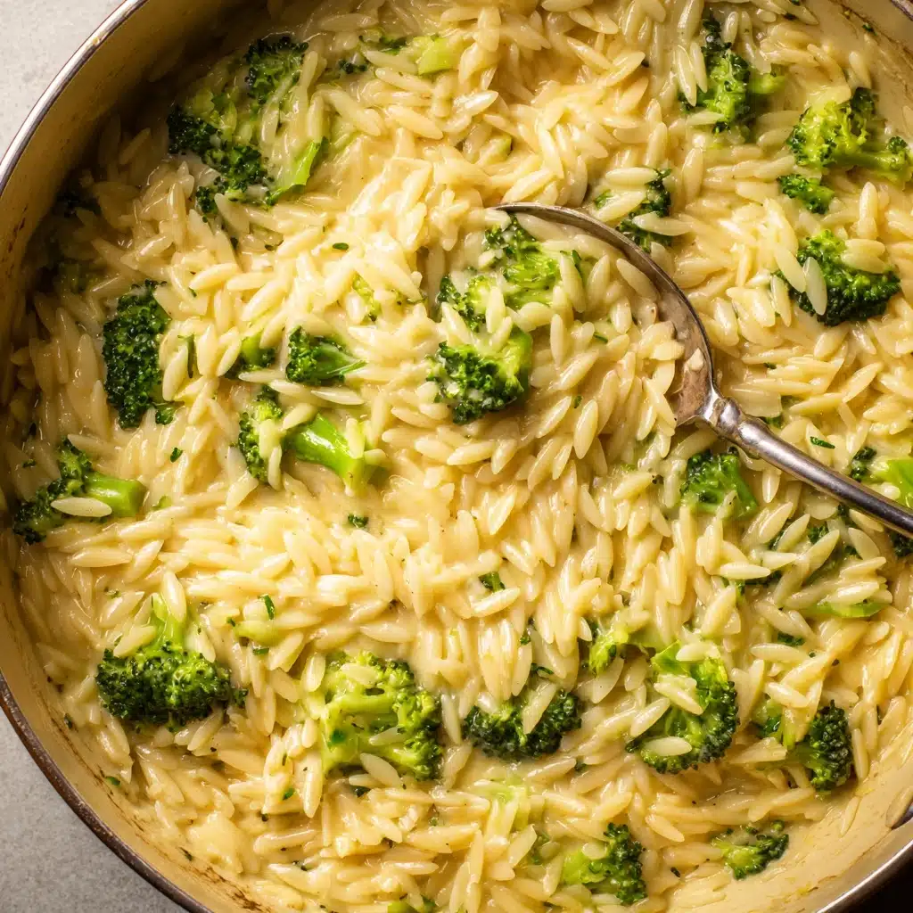 One Pot Broccoli Cheese Orzo Recipe - Recipe Image