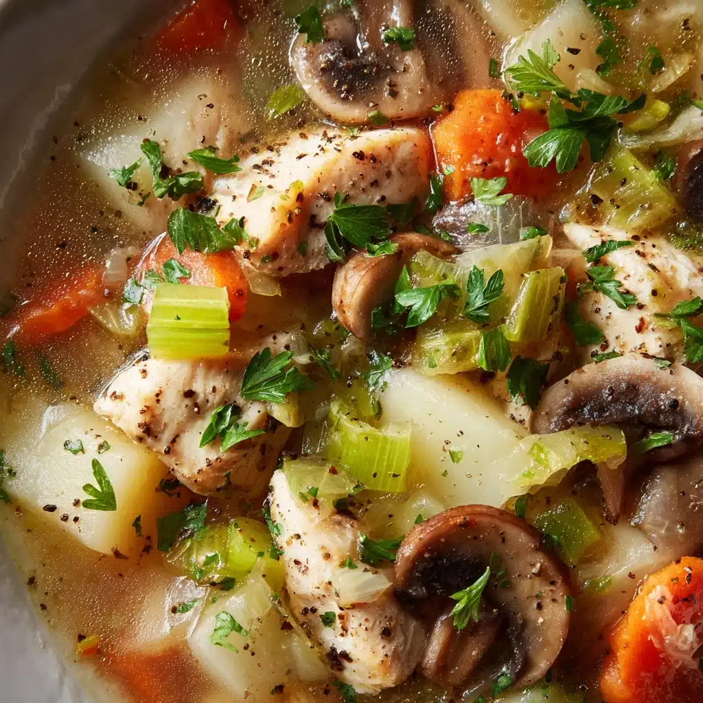 Easy Chicken, Mushroom & Leek Soup Recipe - Recipe Image
