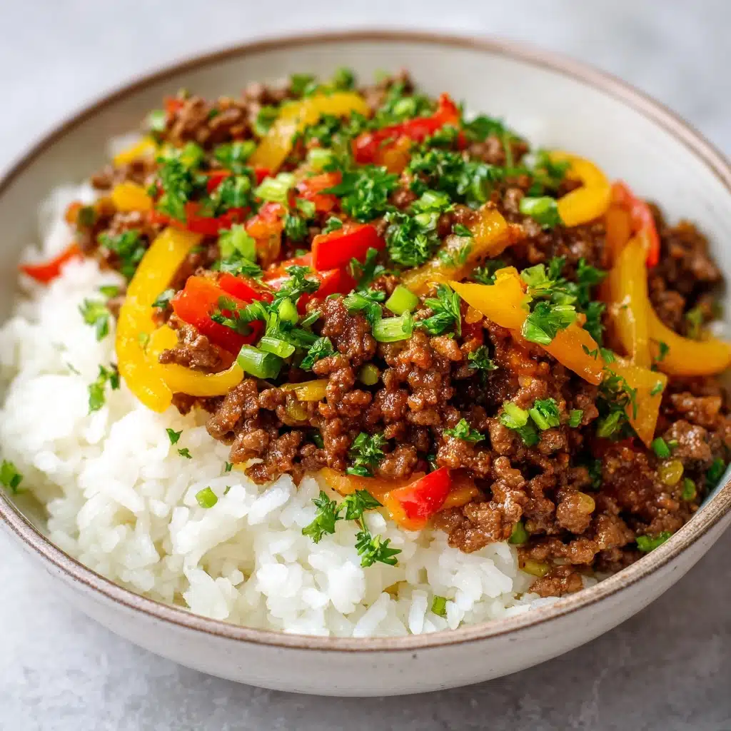 Beef and Pepper Rice Bowl Recipe - Recipe Image