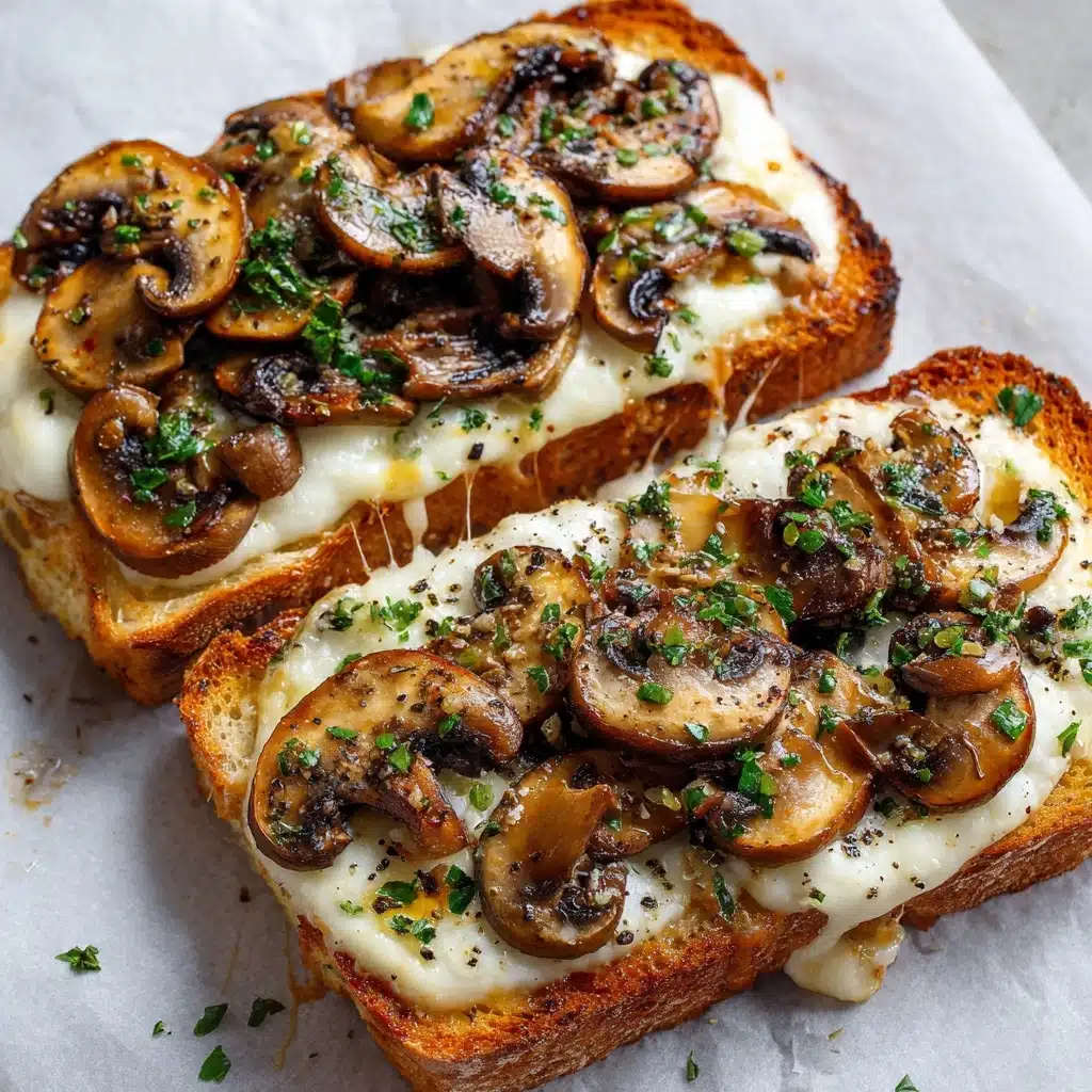 Gourmet Cheesy Mushroom and Garlic Toasts Recipe - Recipe Image