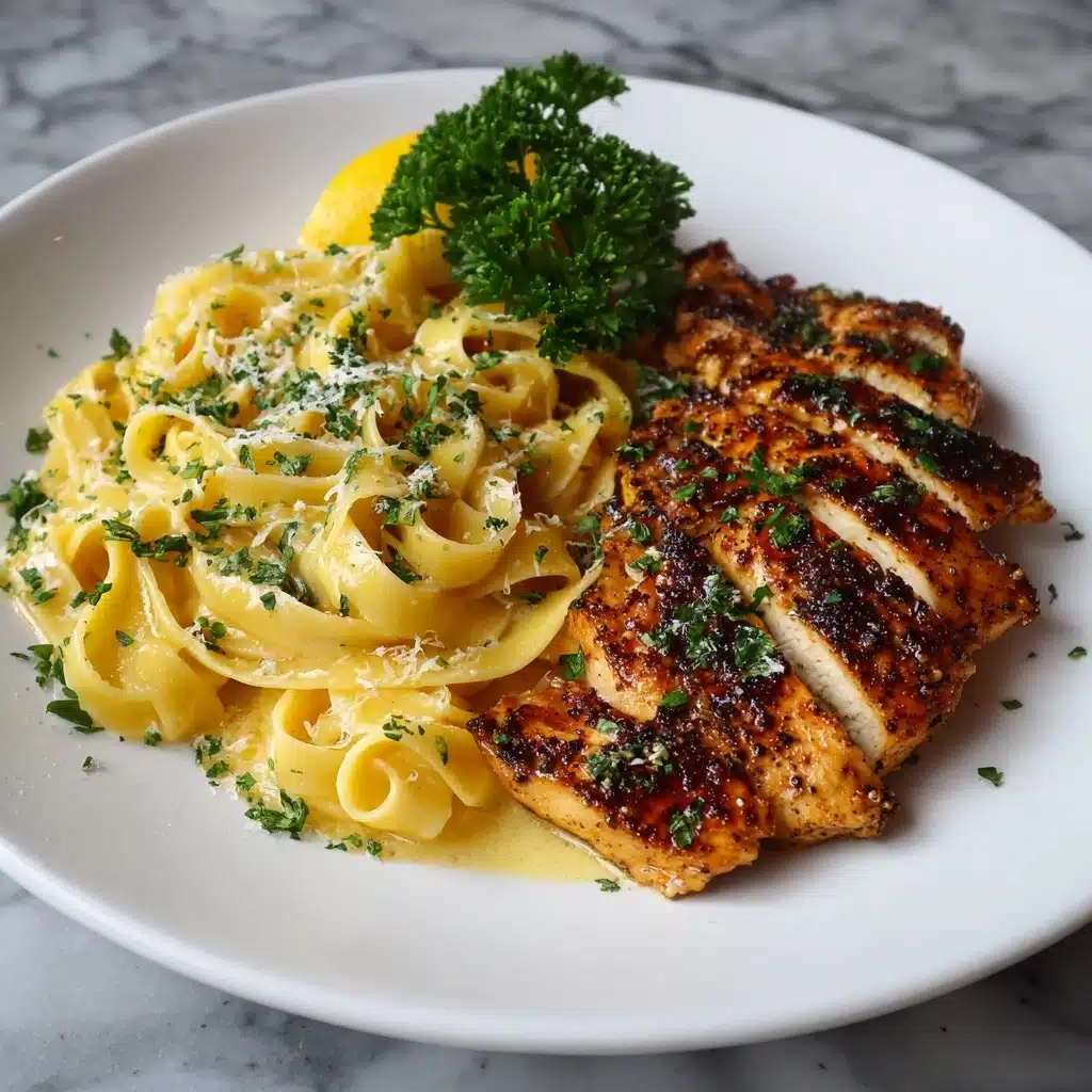 Lemon Garlic Butter Chicken with Parmesan Linguine Recipe - Recipe Image