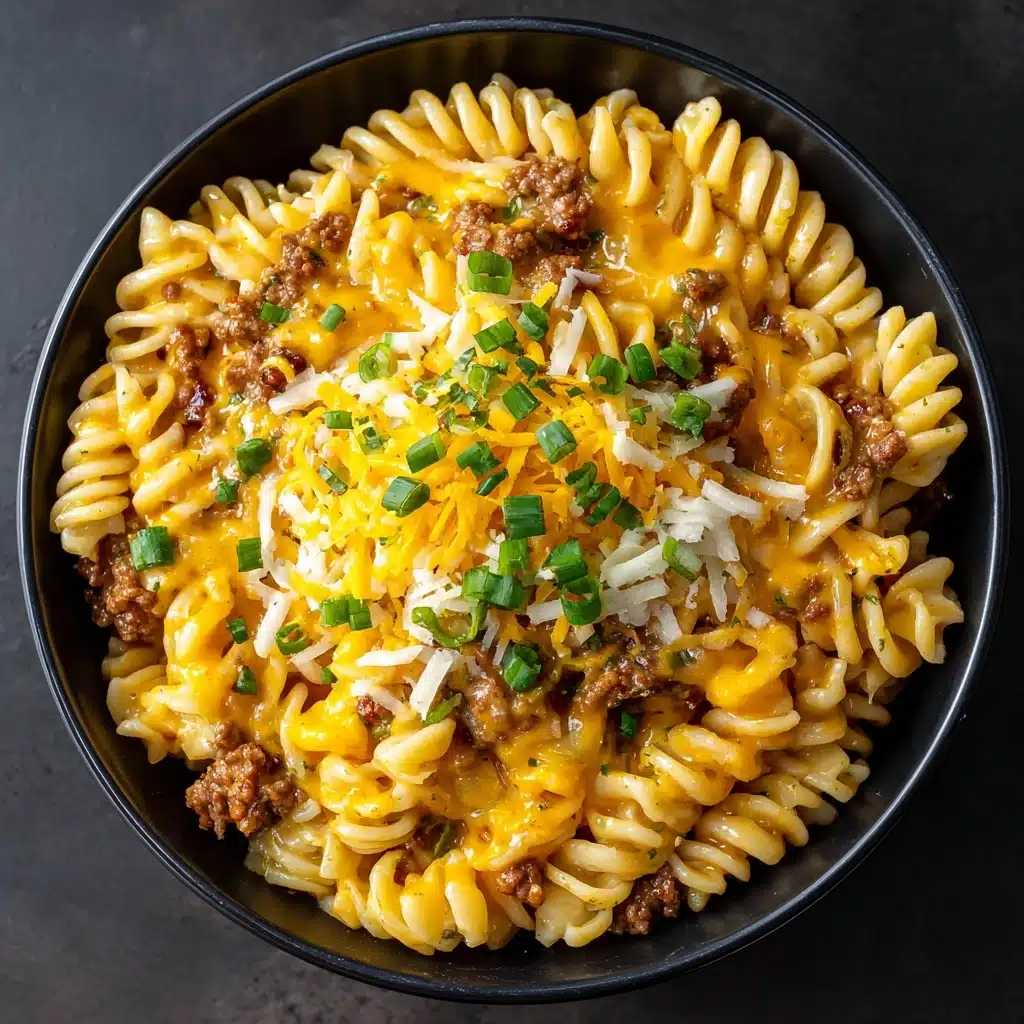 One-Pot Beef and Cheddar Ranch Pasta Recipe - Recipe Image
