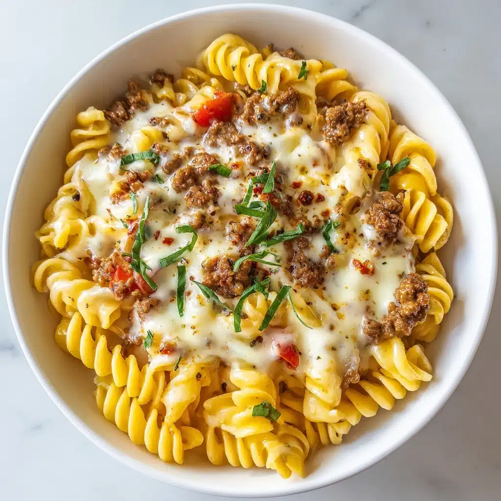 Loaded Cheeseburger Alfredo Pasta Recipe - Recipe Image