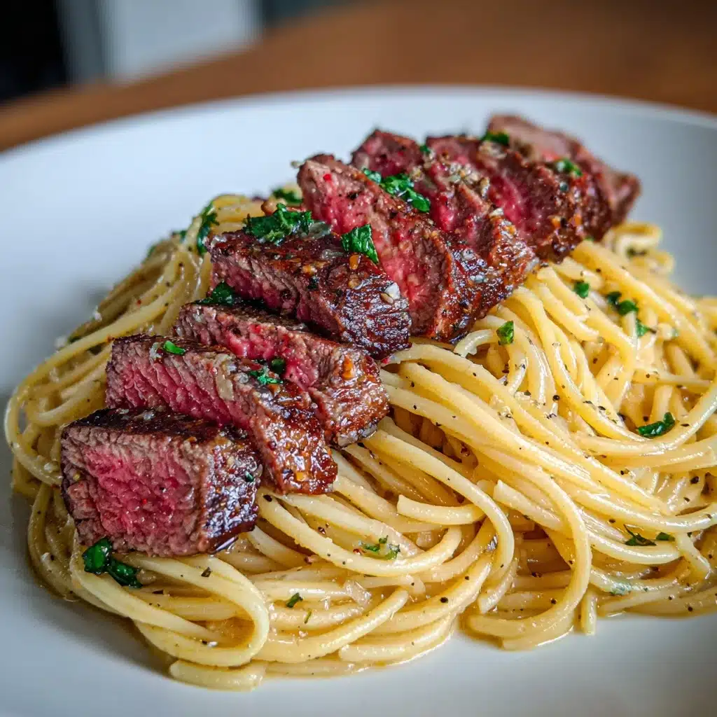 Garlic Butter Steak Lightning Noodles Recipe