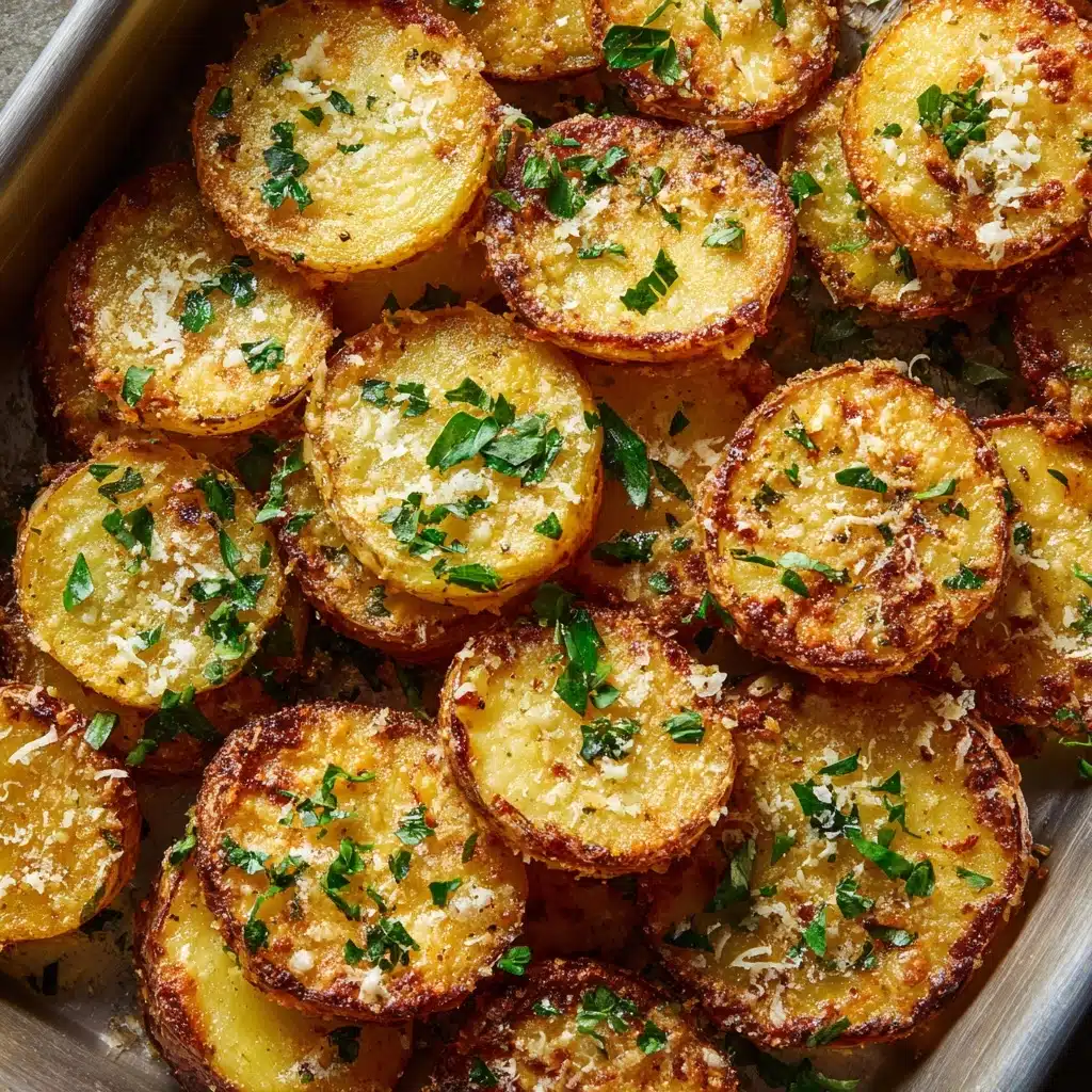 Crispy Garlic Parmesan Crusted Potatoes Recipe - Recipe Image