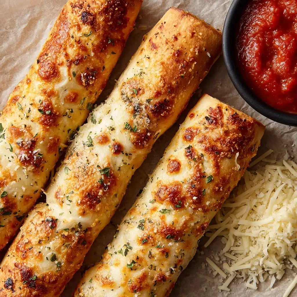 Cheesy Garlic Breadsticks with Marinara Dip Recipe - Recipe Image