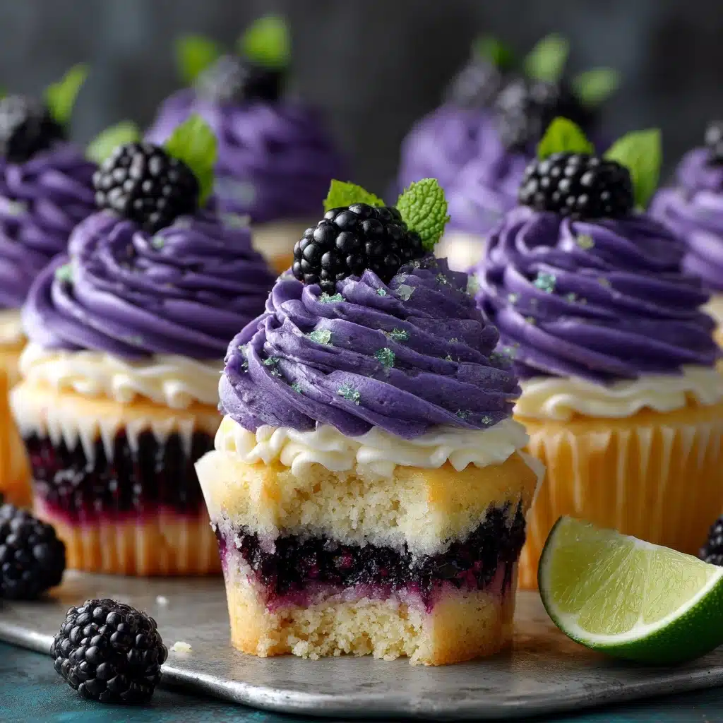 Decadent Blackberry Lime Cheesecake Cupcakes Recipe - Recipe Image