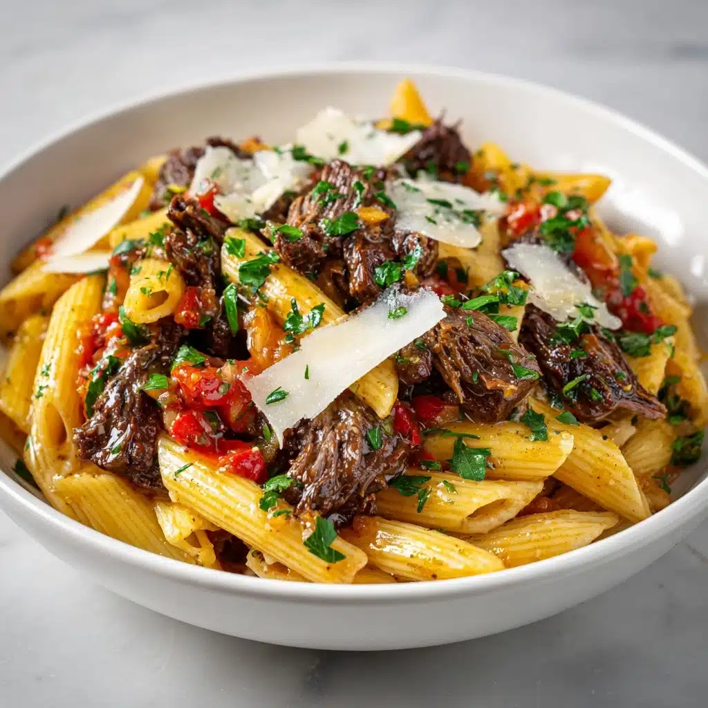 Delicious Garlic Beef Pasta Recipe - Recipe Image