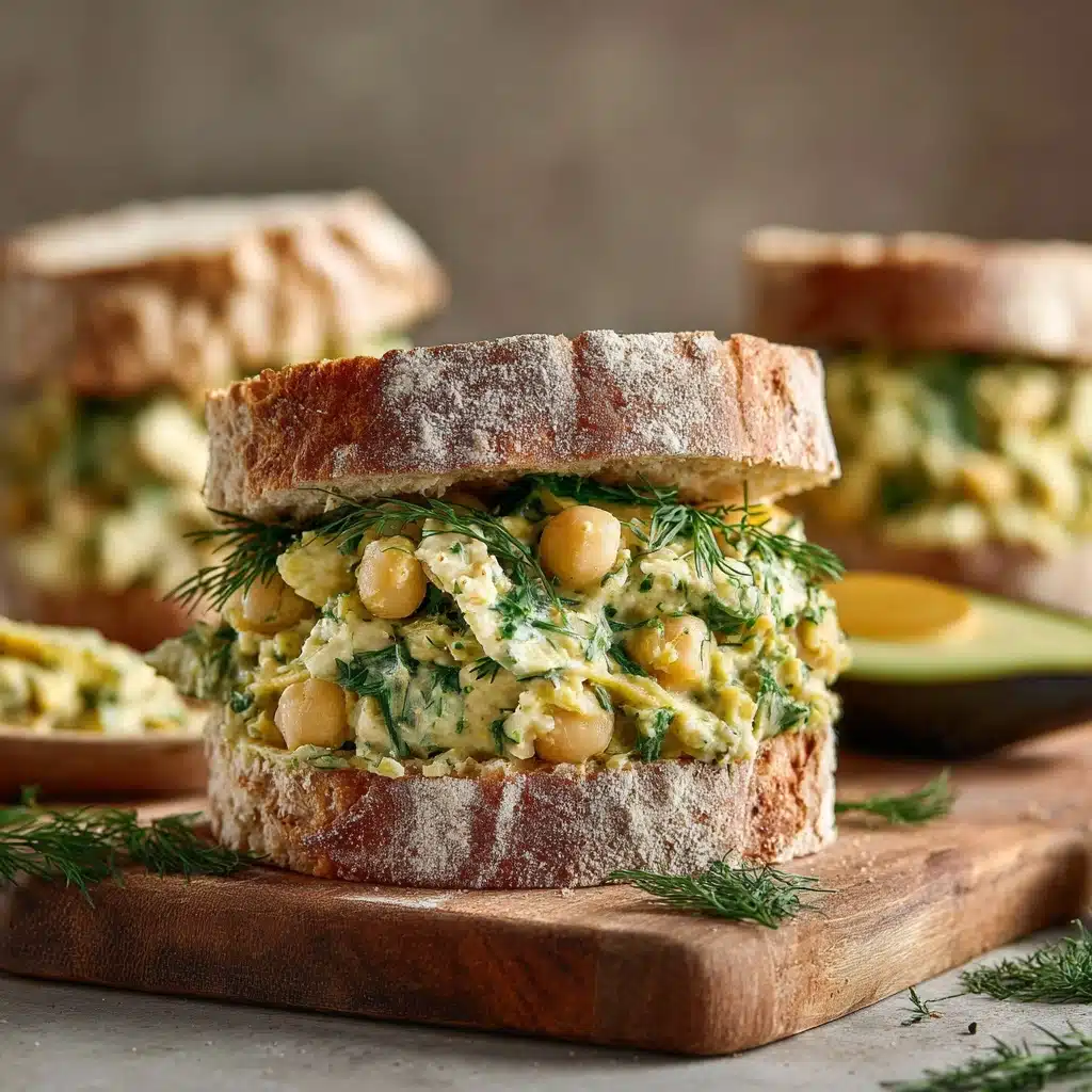 Smashed Chickpea Avocado Dill Pickle Sandwiches Recipe - Recipe Image