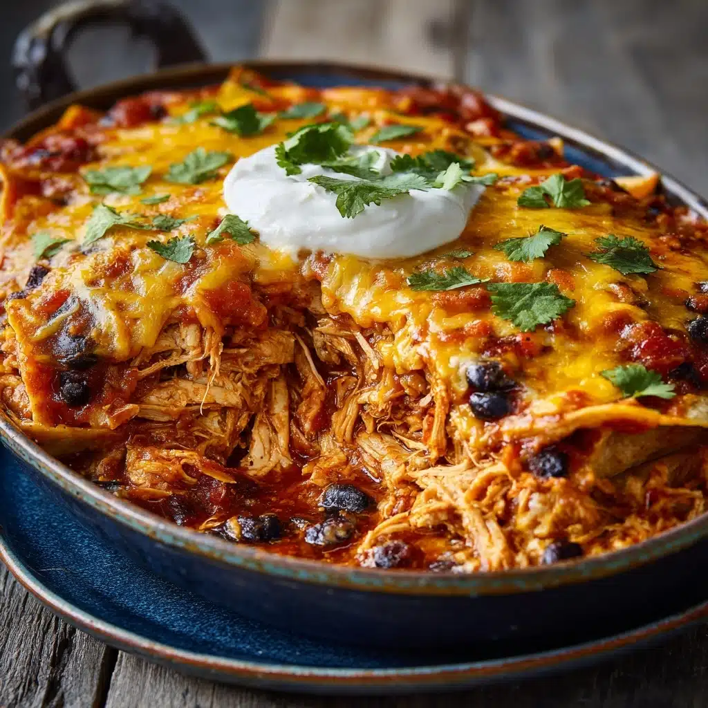 Cheesy Chicken Enchilada Bake - Slow Cooker Recipe - Recipe Image