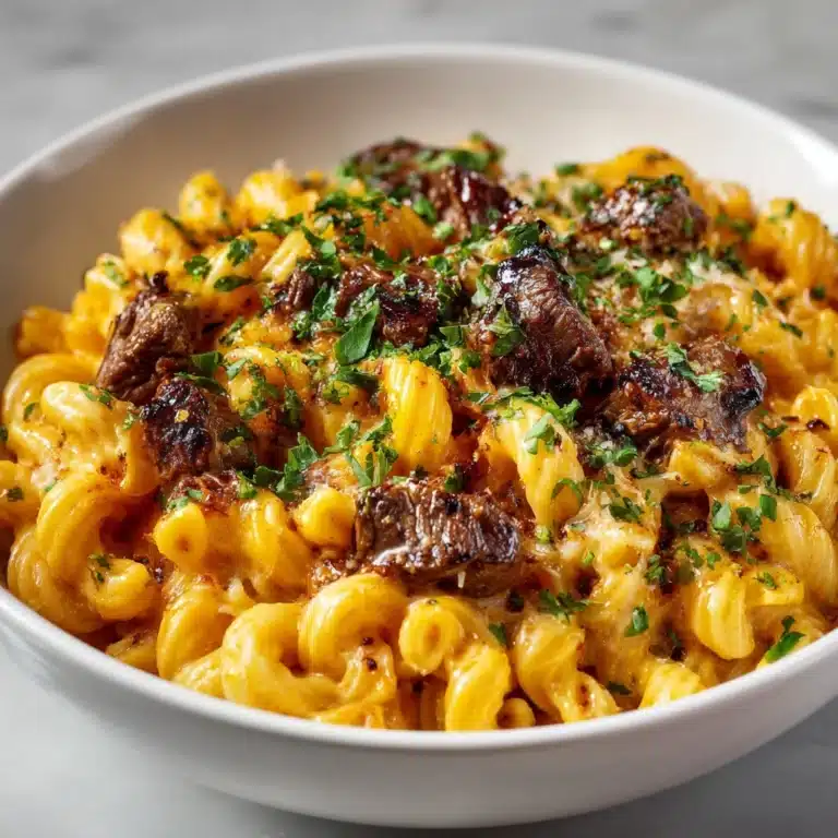 Creamy Honey Buffalo Steak Pasta Bake Recipe
