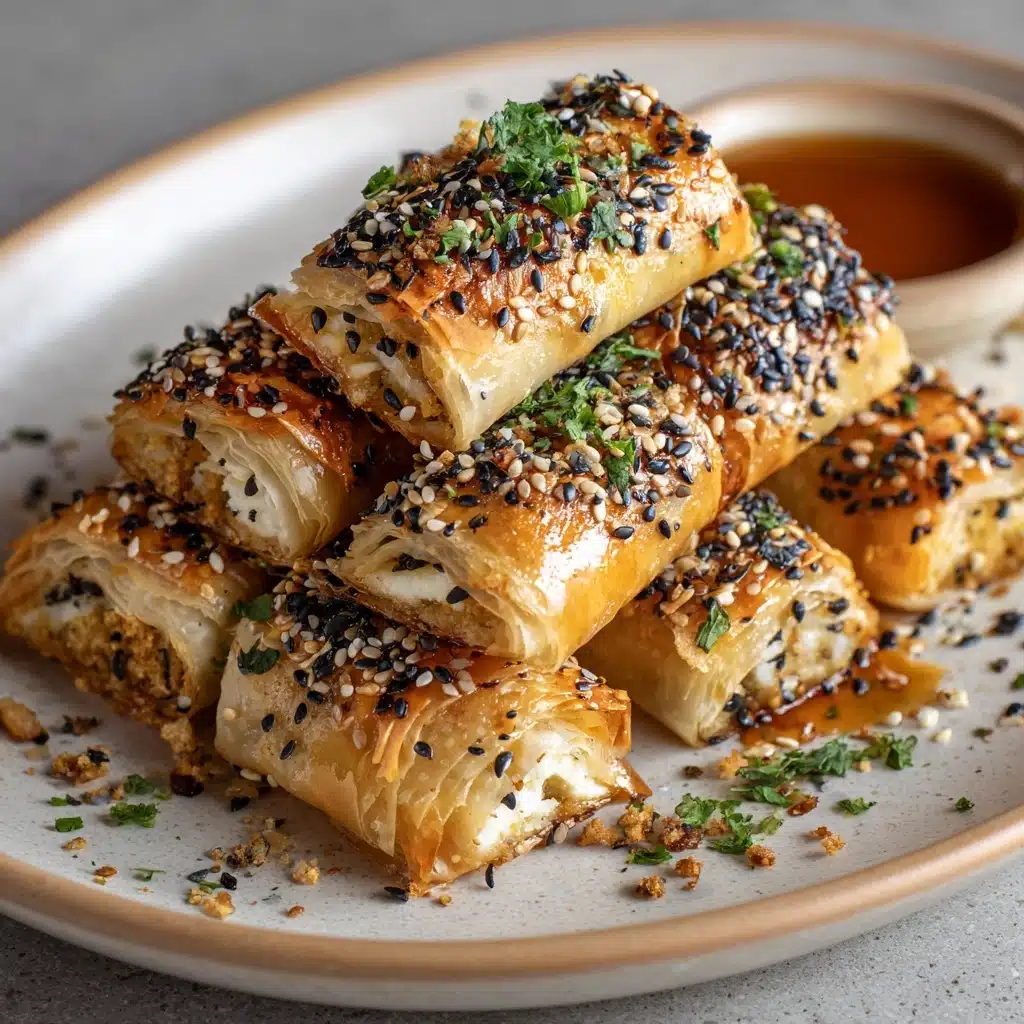 Oven Fried Feta Rolls with Chili Honey Recipe - Recipe Image