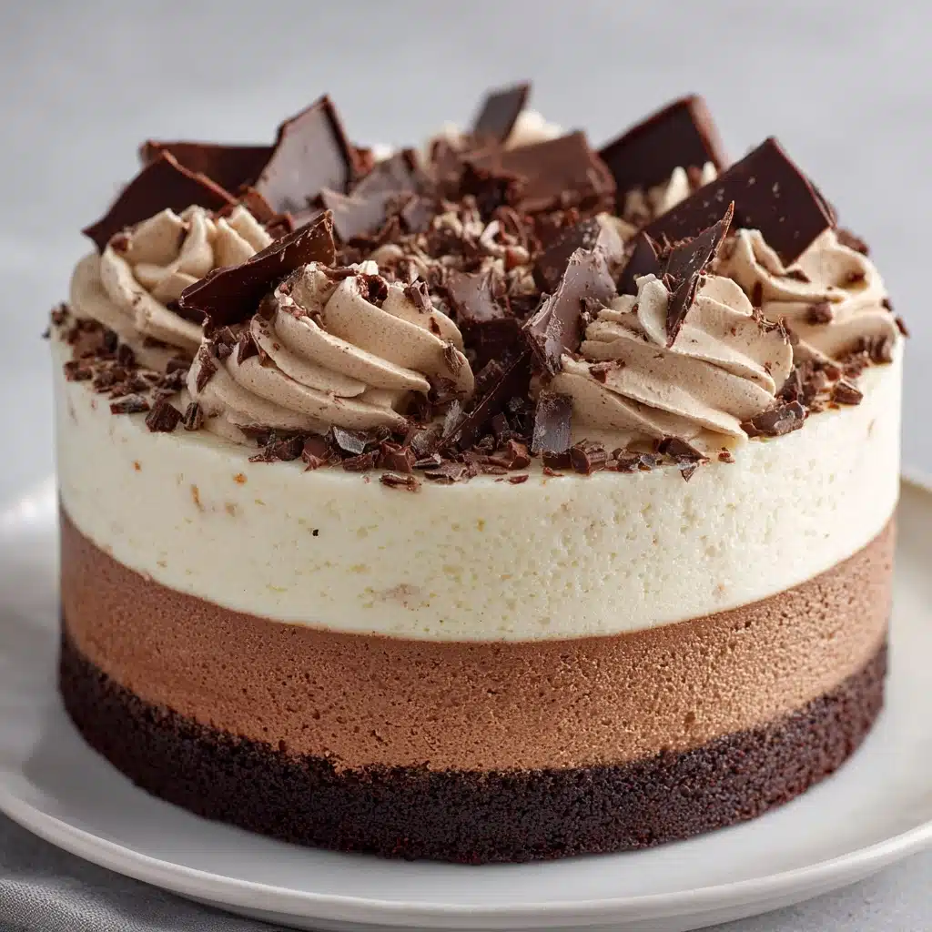 Tuxedo Cake – Triple Chocolate Mousse Cake Recipe - Recipe Image
