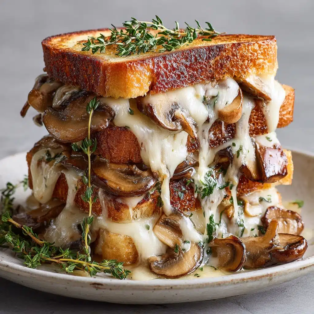 Garlic Mushroom Grilled Cheese Recipe - Recipe Image