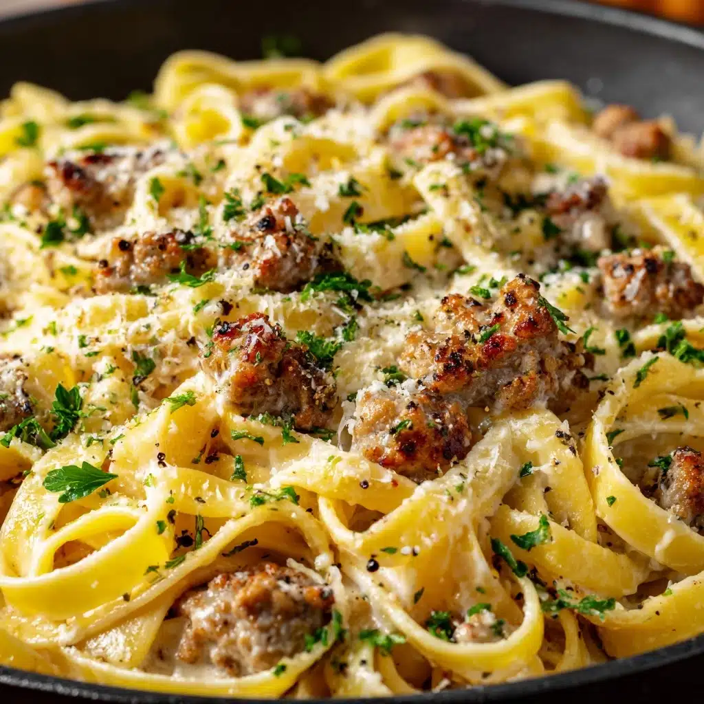 One-Pot Creamy Beef and Garlic Butter Pasta Recipe - Recipe Image