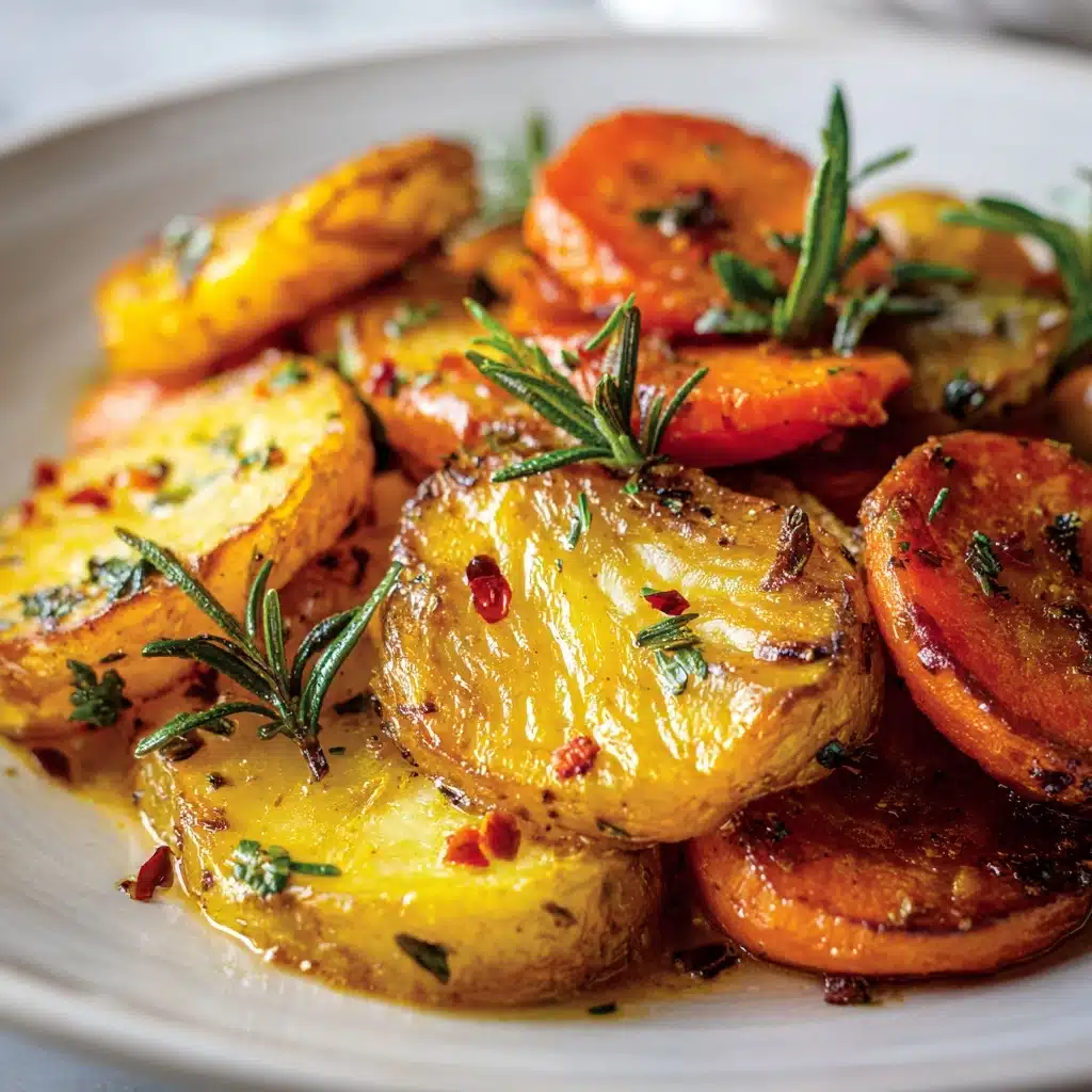 Garlic Herb Roasted Potatoes, Carrots, and Zucchini Recipe - Recipe Image