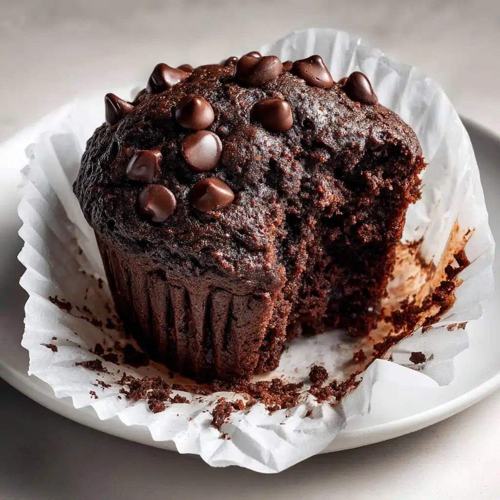 Healthy Double Chocolate Zucchini Muffins Recipe - Recipe Image