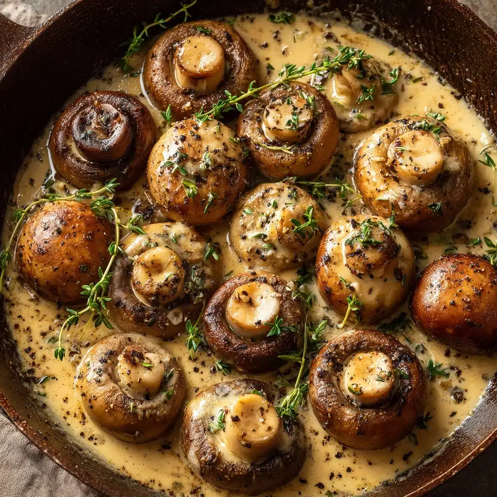 Creamy Garlic Butter Tuscan Mushrooms Recipe