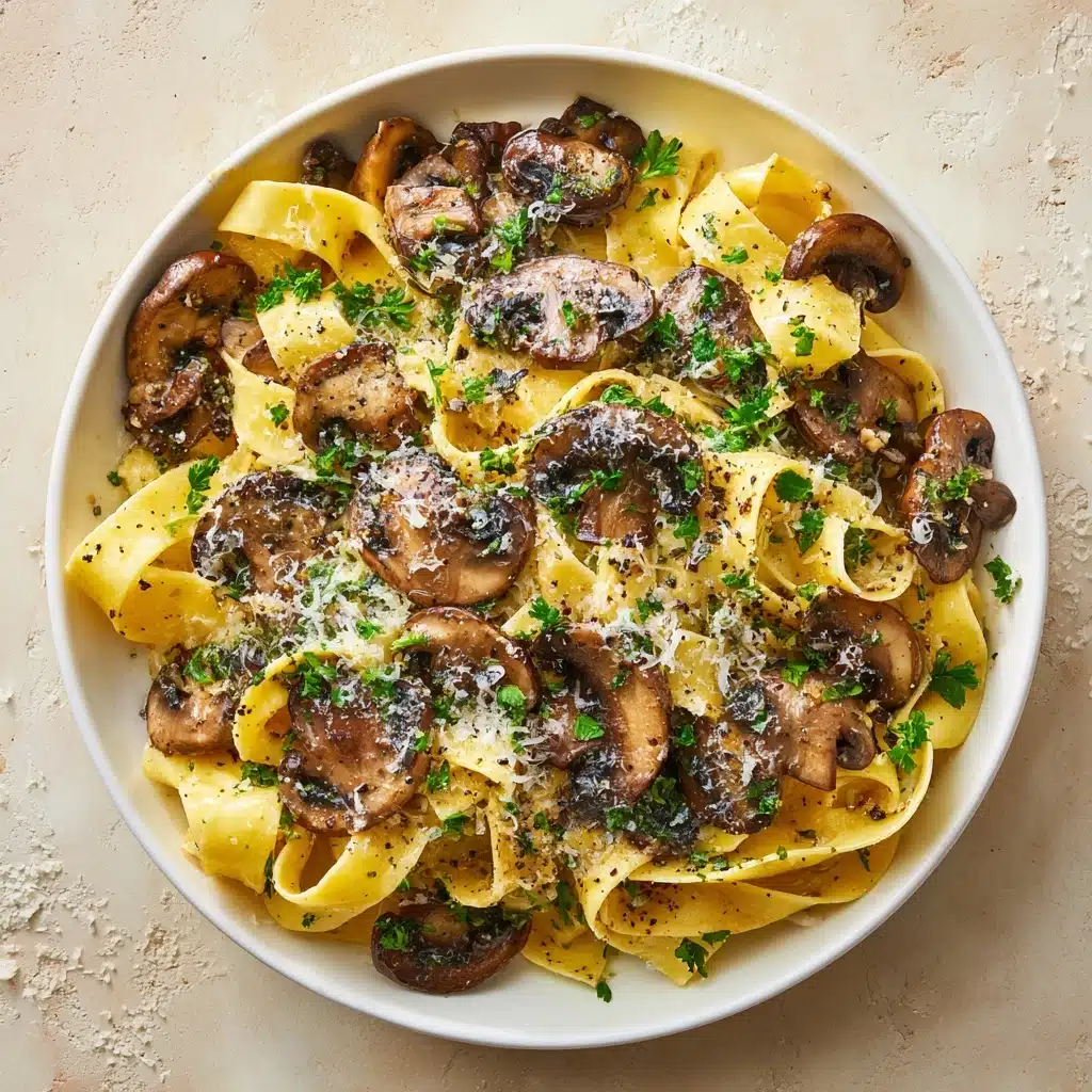 Garlic Mushroom Pasta Recipe - Recipe Image
