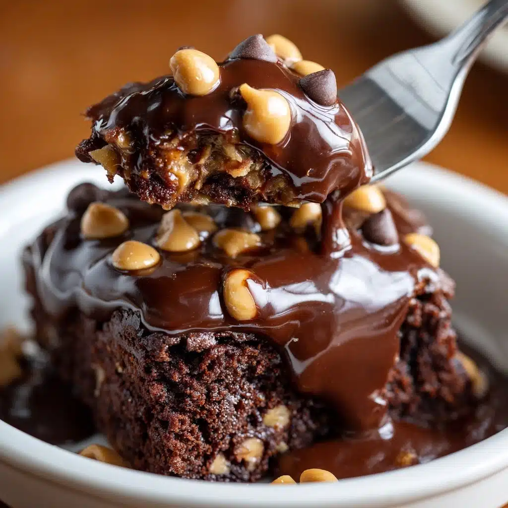 Slow Cooker Double Chocolate Peanut Butter Pudding Cake Recipe - Recipe Image