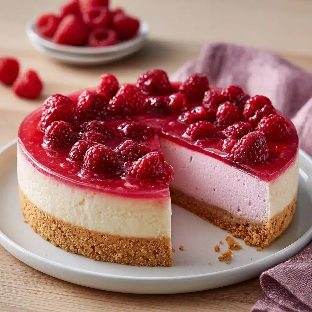 Easy Baked Raspberry Cheesecake Recipe - Recipe Image