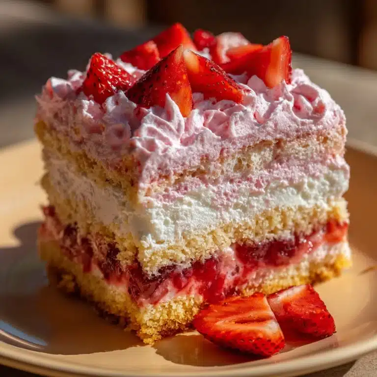 Strawberry Honeybun Cake with Strawberry Cream Icing Recipe