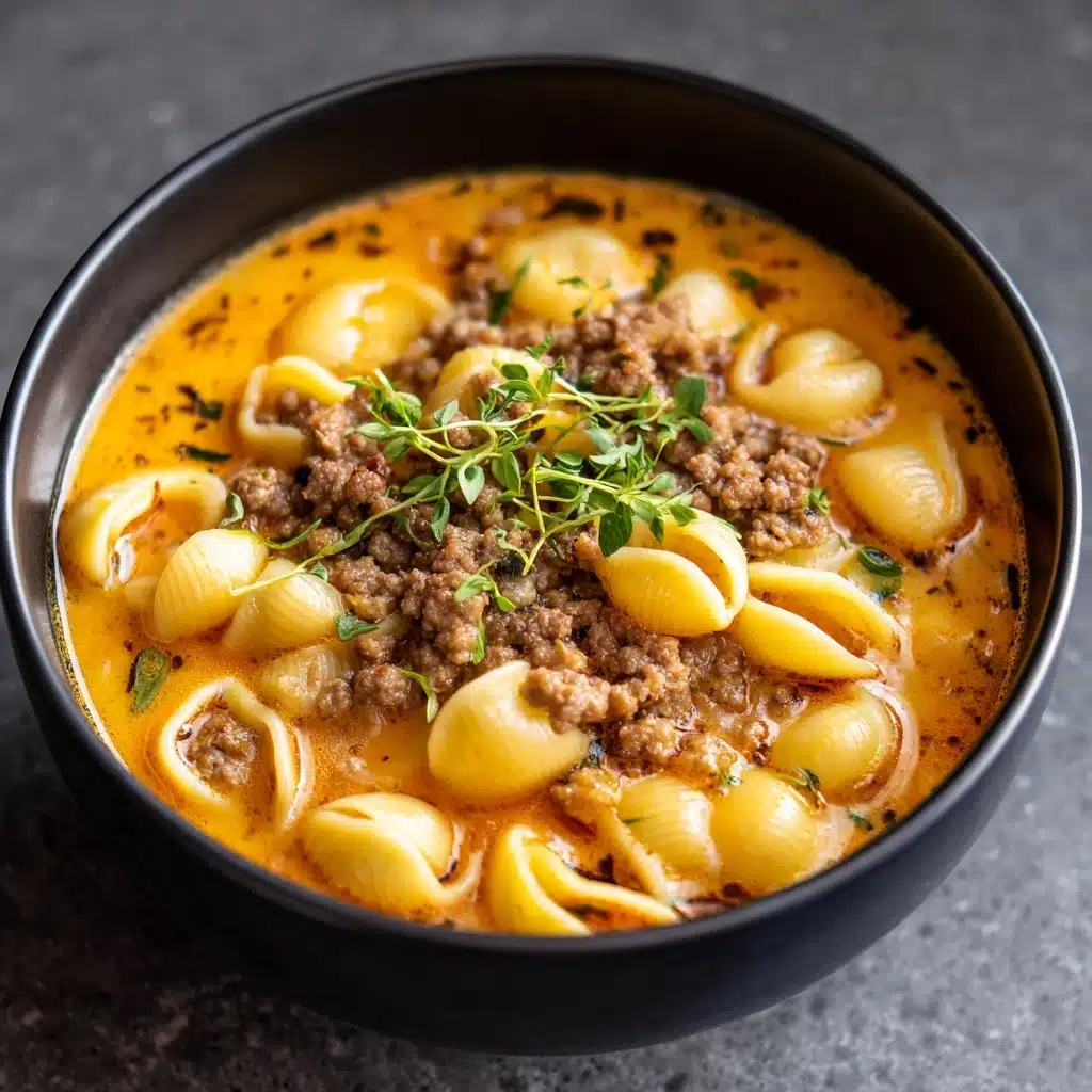 One-Pot Macaroni Cheeseburger Soup Recipe - Recipe Image