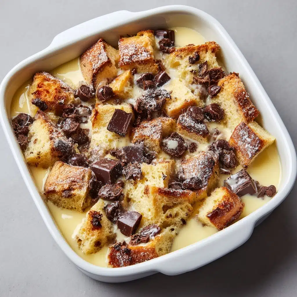 Chocolate Chip Bread Pudding with Cream Sauce Recipe - Recipe Image