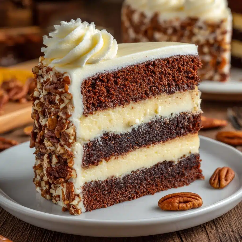 White German Chocolate Cake with a Cheesecake Center Recipe