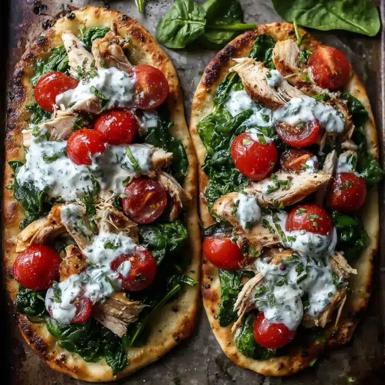 Tzatziki Chicken & Veggie Naan Pizza Recipe