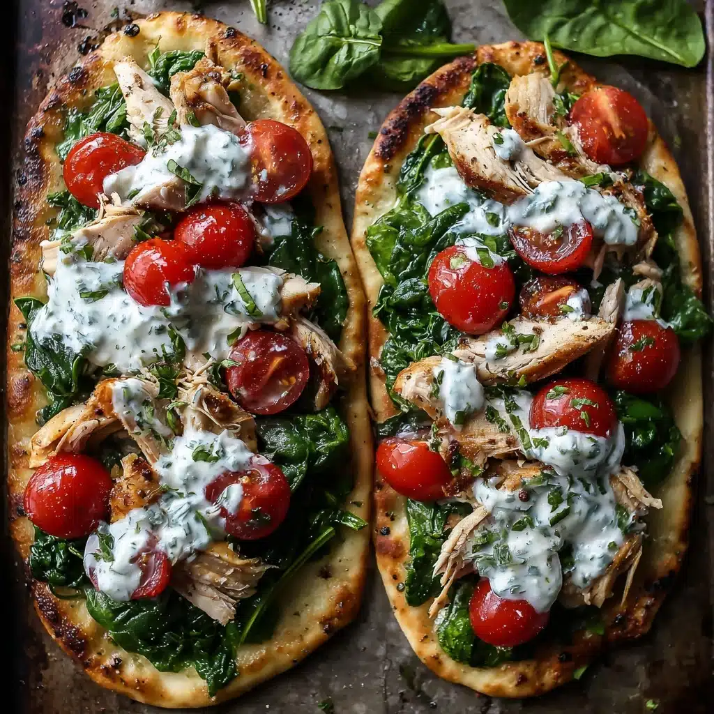Tzatziki Chicken & Veggie Naan Pizza Recipe