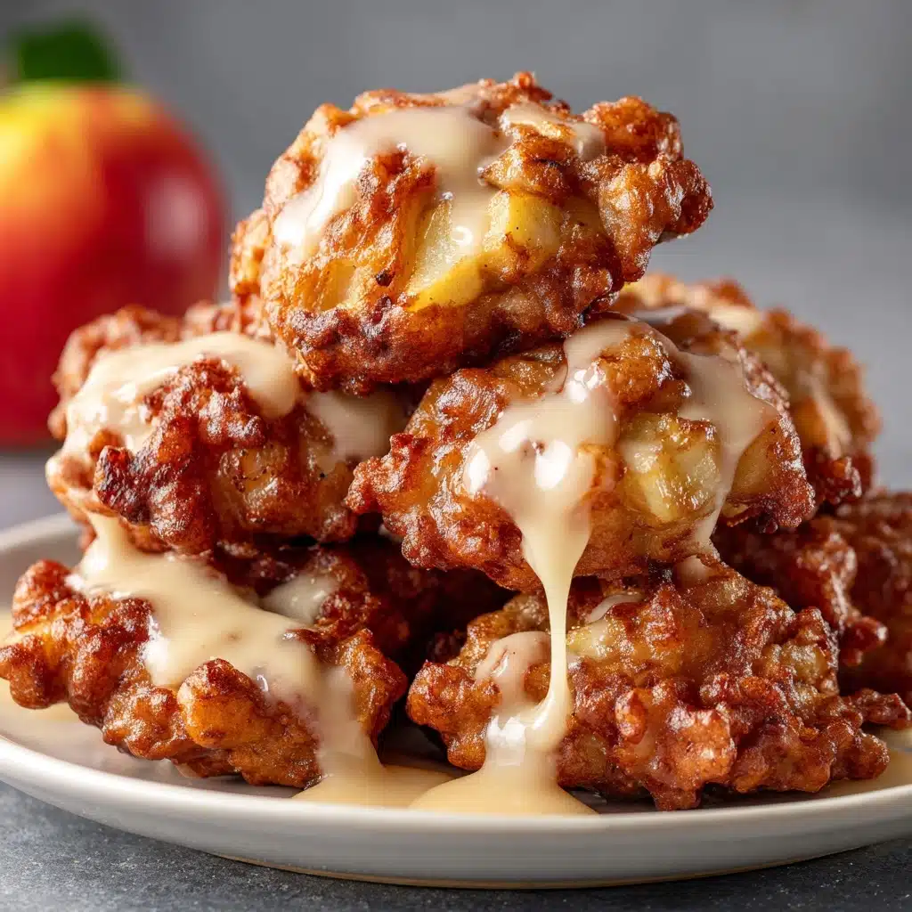 Soft Cinnamon Apple Fritters with Vanilla Glaze Recipe