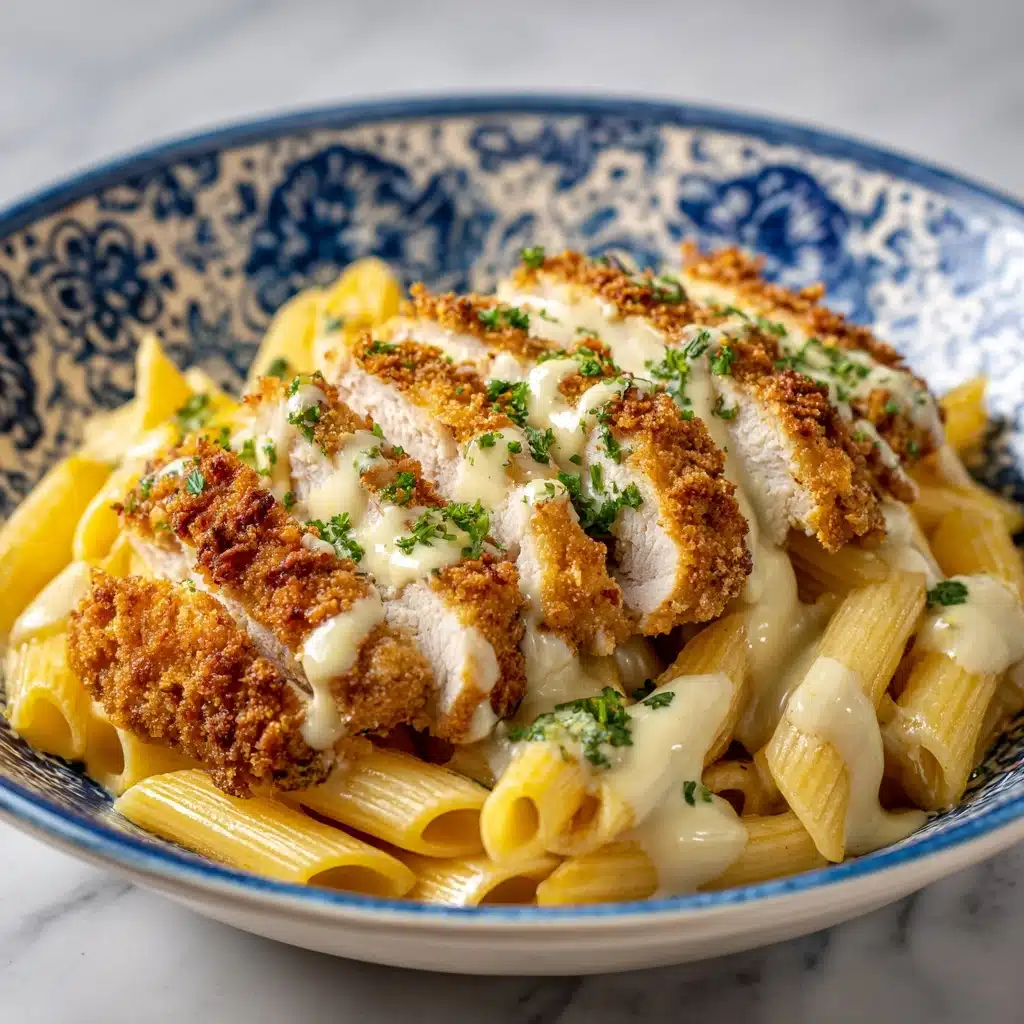 Crispy Chicken with Creamy Pasta Recipe - Recipe Image