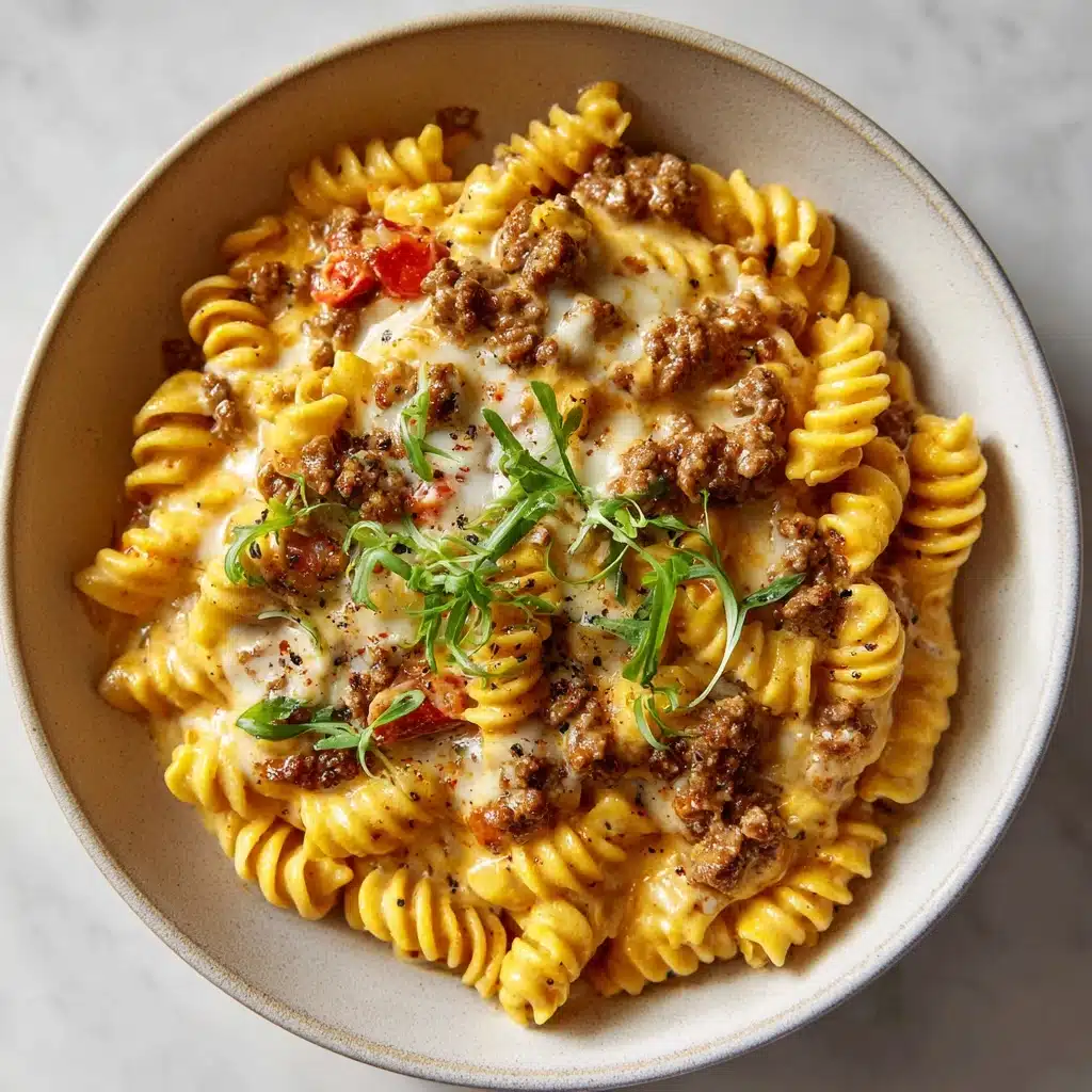 Loaded Cheeseburger Alfredo Pasta Recipe