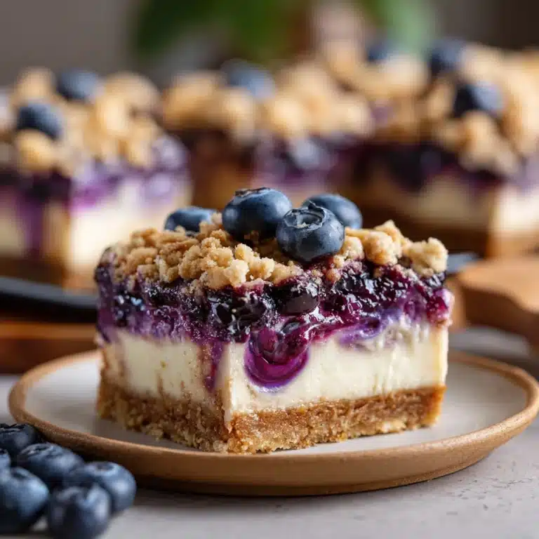 Lavender and Blueberry Cheesecake Bars Recipe