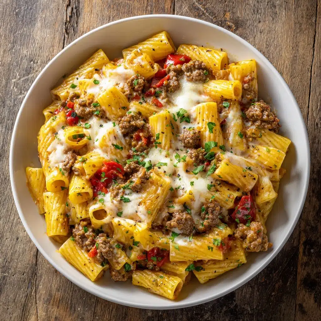 Classic Philly Cheesesteak Pasta Recipe - Recipe Image