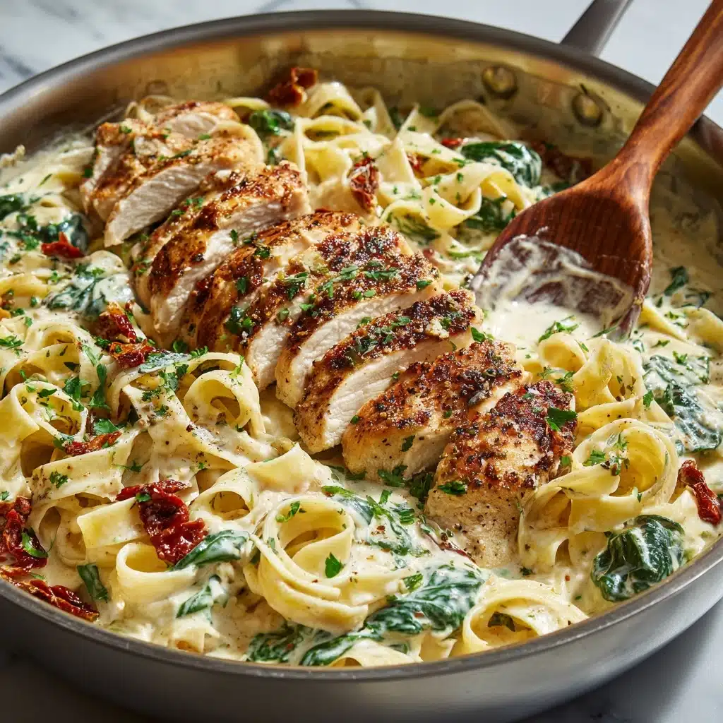 Creamy Chicken Pasta with Spinach and Sun-Dried Tomatoes Recipe