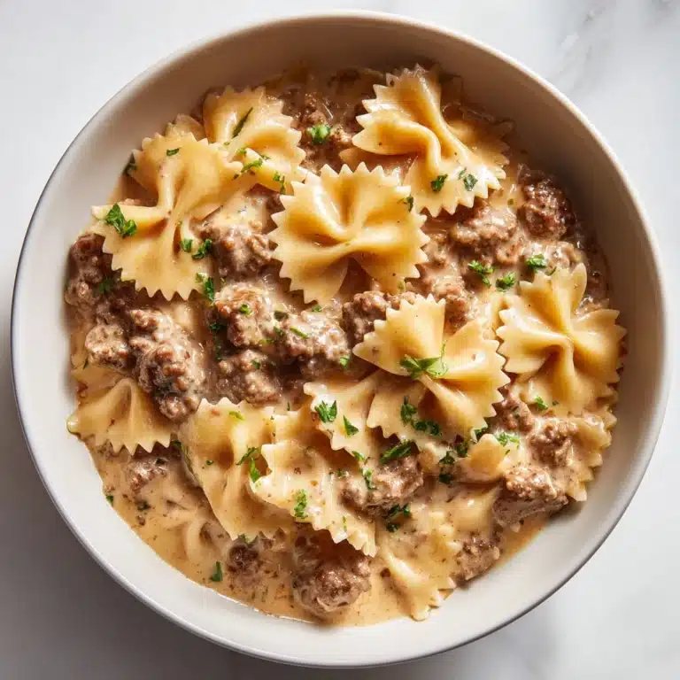 Creamy Beef and Bowtie Pasta Recipe