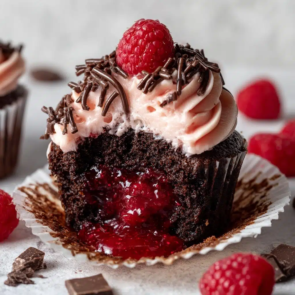 Raspberry Chocolate Lava Cupcakes Recipe - Recipe Image